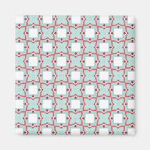 Retro inspired geometric pattern magnet