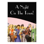 Retro Invitations Night On The Town Bachelorette