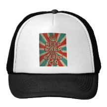 Retro Keep Calm And Carry On Mesh Hats
