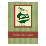 Retro Laughing Santa Christmas card