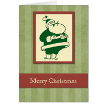 Retro Laughing Santa Christmas card
