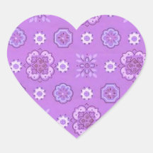 Retro Lavender Heart Sticker