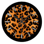 Retro Leopard Print Pattern Wallclock