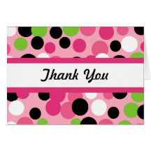 Retro Lime Polka Dot Thank You Card