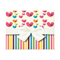 retro lolly valentine love hearts and stripes canvas prints