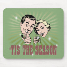 Retro Man and Woman "Tis the Season" Mouse Pads
