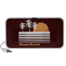 Retro Miami Beach Doodle Laptop Speaker