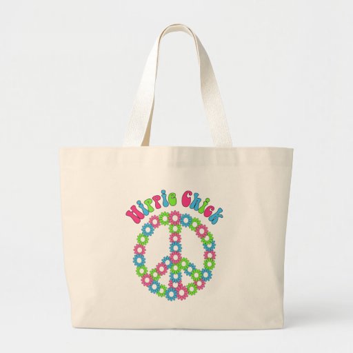 Retro Mod Floral and Peace Symbol Tees, Gifts Tote Bags