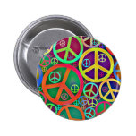 Retro Mod Vintage Peace Pinback Button