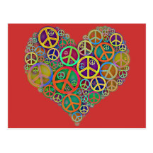 Retro Mod Vintage Peace Postcards