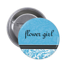 Retro Modern Thistle-Flower Girl Button