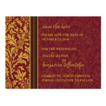 Retro Modern Thistle-Save The Date 2a Postcard