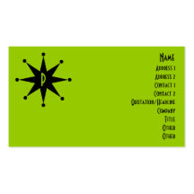 Retro Monogrammed Starburst Business Card Templates