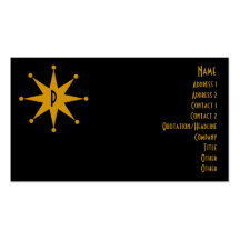 Retro Monogrammed Starburst Business Card Template