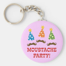 Retro Moustache Party Key Chains