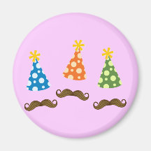 Retro Moustache Party Magnets