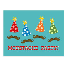 Retro Moustache Party Post Cards