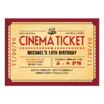 Retro Movie Ticket Invitations