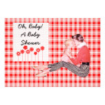 Retro Mum and Baby Shower Personalized Announcements