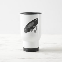Retro Music Record & Note Grey Mugs
