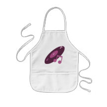 Retro Music Record & Note Pink Apron