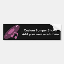 Retro Music Record & Note Pink Bumper Stickers