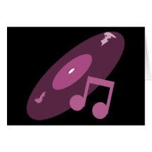 Retro Music Record & Note Pink Cards