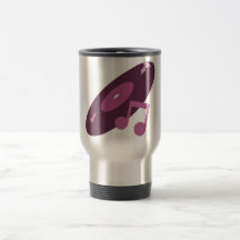 Retro Music Record & Note Pink Coffee Mug