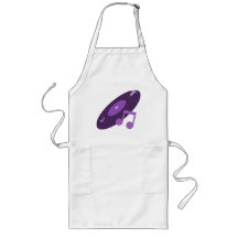 Retro Music Record & Note Purple Apron