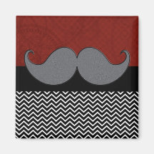 Retro Mustache Moustache Stache Refrigerator Magnet