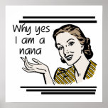 Retro Nana T-shirts and Gifts Posters