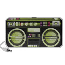 retro neon yellow boom box ghetto blaster boombox speaker system
