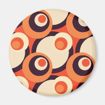 Retro Orange and Brown Fifties Abstract Art Refrigerator Magnets