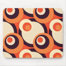Retro Orange and Brown Fifties Abstract Art Mouse Mats
