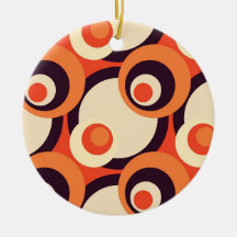 Retro Orange and Brown Fifties Abstract Art Christmas Tree Ornaments