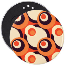 Retro Orange and Brown Fifties Abstract Art Pin