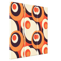 Retro Orange and Brown Fifties Abstract Art Printe Canvas Prints