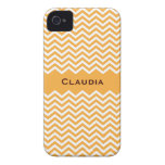 Retro orange chevron zigzag pattern iPhone 4 case