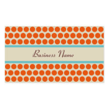 Retro Orange Polka Dots Business Cards