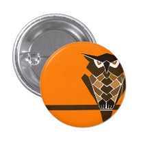 Retro Owl button (brown)