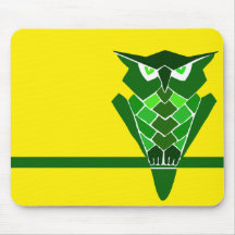 Retro Owl mousepad (green)