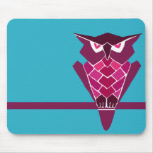 Retro Owl mousepad (pink)