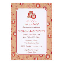 Retro Owls Baby Shower Invitation