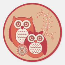 Retro Owls Stickers stickers