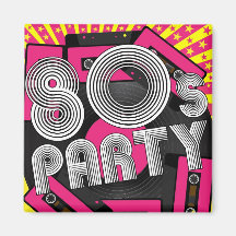 Retro Party Background Fridge Magnet