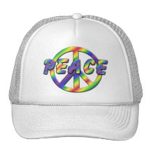 Retro Peace Sign Mesh Hats