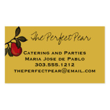Retro Pears Fruit Business Card Templates