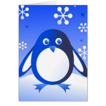 Retro Penguin Card