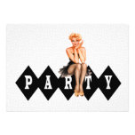 Retro Pin Up Girl Party Personalised Announcements