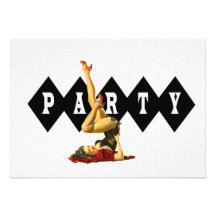 Retro Pin Up Girl Party Personalised Invitations